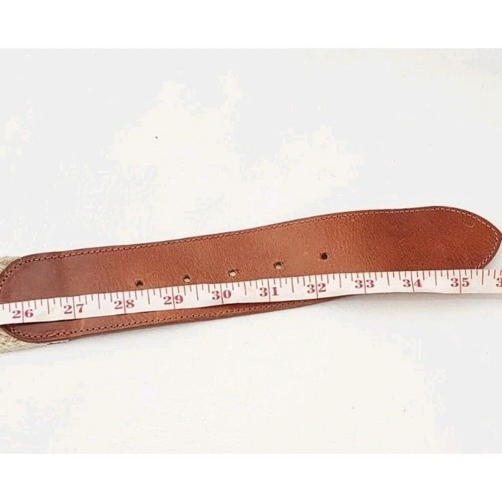 J Jill Belt Natural Jute Genuine Leather Wide Stretch Boho XS/S